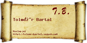 Tolmár Bartal névjegykártya